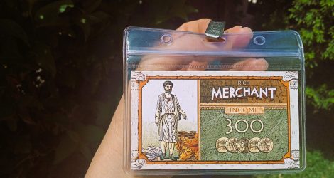 Role-play card of ancient Greek merchant for Democracy Workshop.